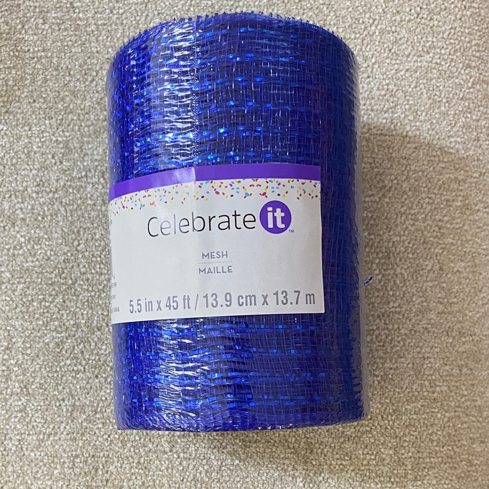 Celebrate It Royal Blue Mesh Roll - Party Craft Mesh